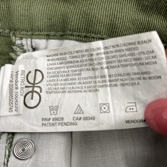 Scoop Jeans Womens Size 8 Retro Boy Olive Green‎ Raw Hem Distress Straight - Picture 7 of 15